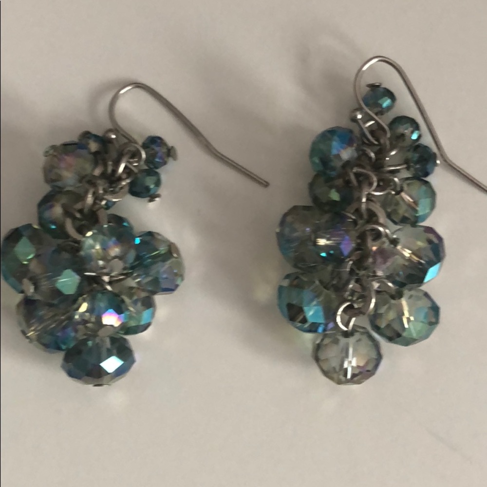 Fashion Dangly blue/green earrings
